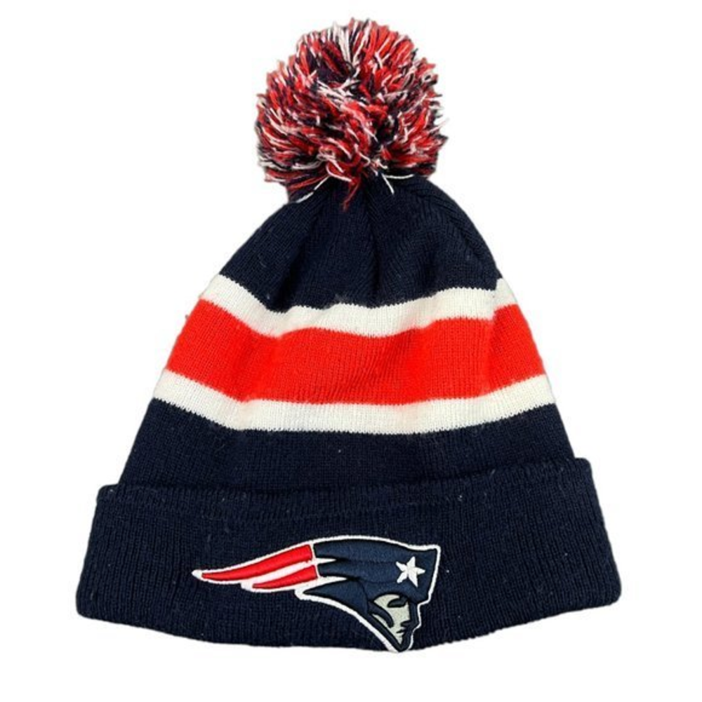 🌿4/$35🌿 NFL PATRIOTS‎ Blue Red Pom Pom Winter Hat (Youth)